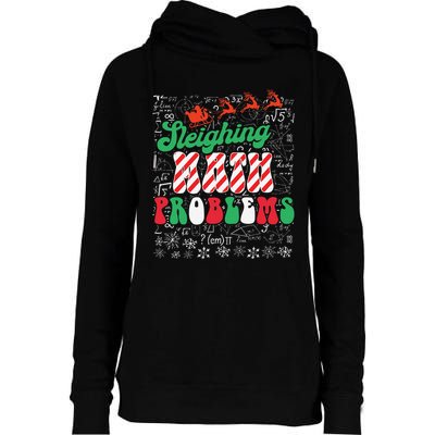 Chritmas Mathematics Teacher Student Sleighing Math Problems Womens Funnel Neck Pullover Hood