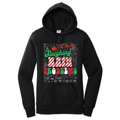 Chritmas Mathematics Teacher Student Sleighing Math Problems Women's Pullover Hoodie