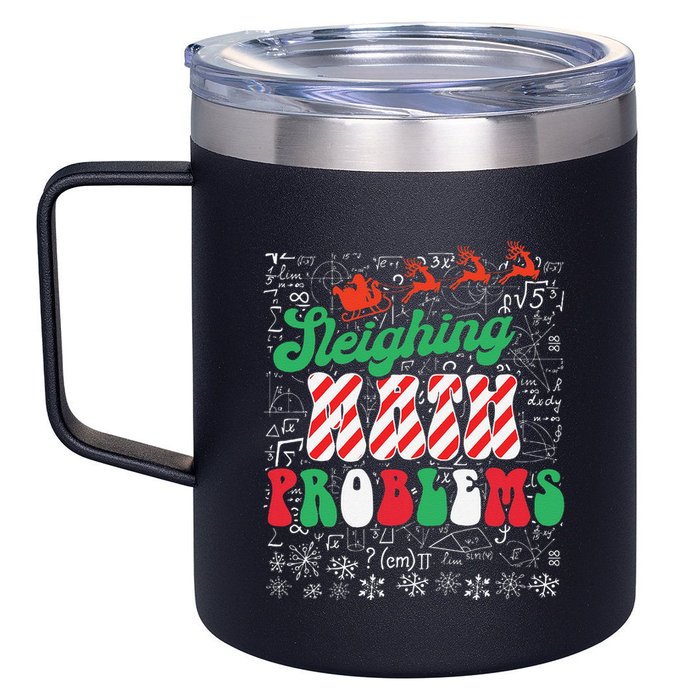 Chritmas Mathematics Teacher Student Sleighing Math Problems 12oz Stainless Steel Coffee Mug
