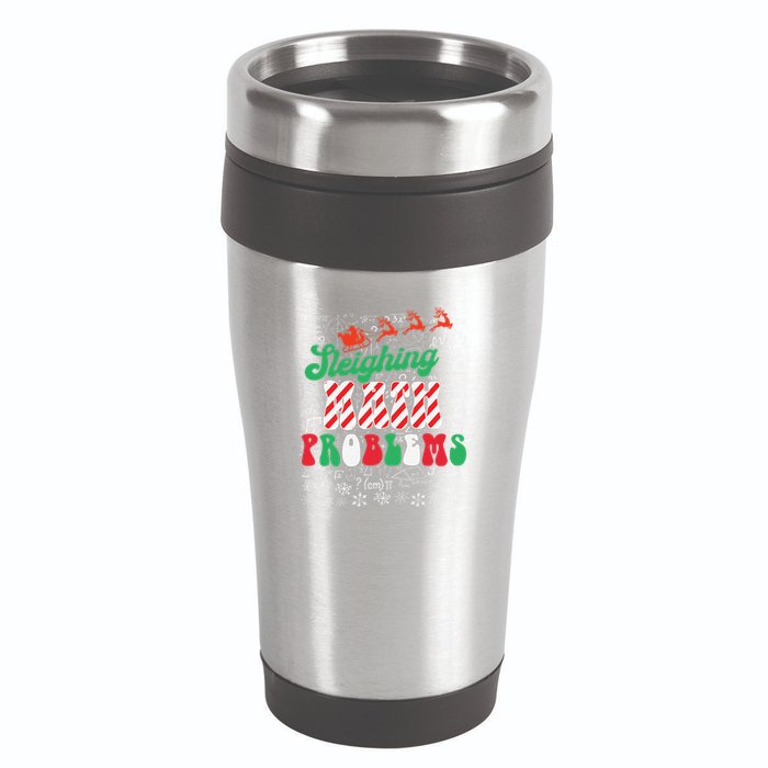 Chritmas Mathematics Teacher Student Sleighing Math Problems 16oz Travel Tumbler