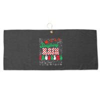 Chritmas Mathematics Teacher Student Sleighing Math Problems Large Microfiber Waffle Golf Towel