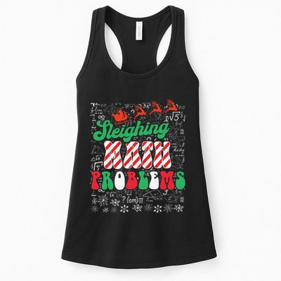 Chritmas Mathematics Teacher Student Sleighing Math Problems Womens Tank Top