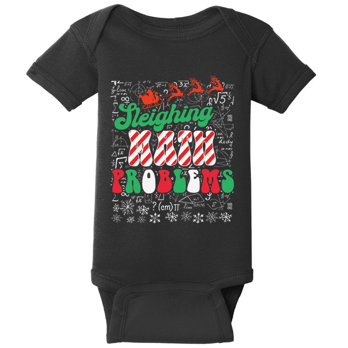 Chritmas Mathematics Teacher Student Sleighing Math Problems Baby Bodysuit