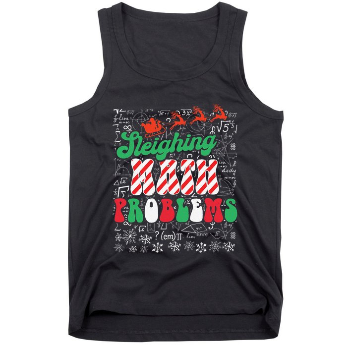 Chritmas Mathematics Teacher Student Sleighing Math Problems Tank Top