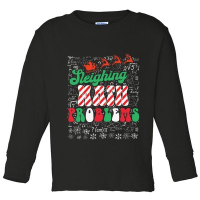 Chritmas Mathematics Teacher Student Sleighing Math Problems Toddler Long Sleeve Shirt