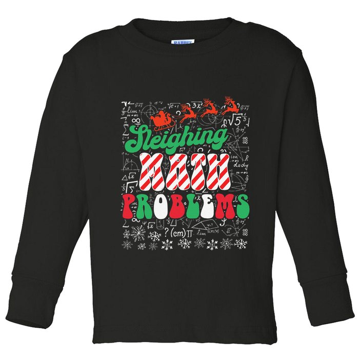 Chritmas Mathematics Teacher Student Sleighing Math Problems Toddler Long Sleeve Shirt