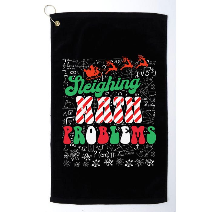 Chritmas Mathematics Teacher Student Sleighing Math Problems Golf Towel
