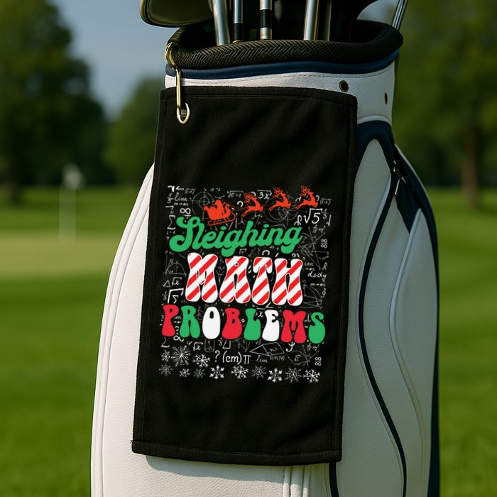 Chritmas Mathematics Teacher Student Sleighing Math Problems Golf Towel