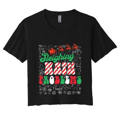 Chritmas Mathematics Teacher Student Sleighing Math Problems Crop Top
