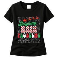Chritmas Mathematics Teacher Student Sleighing Math Problems Womens T-Shirt