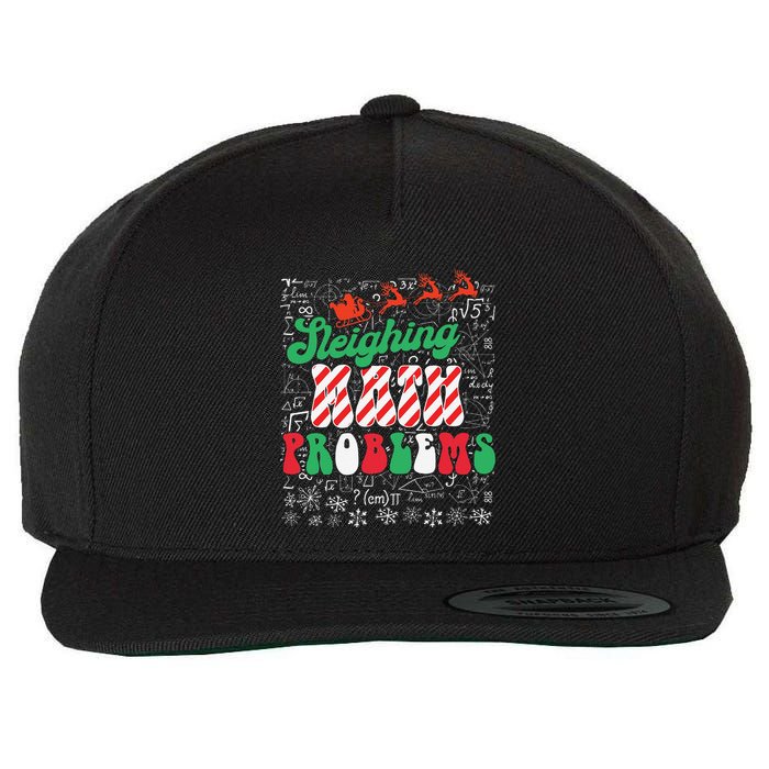 Chritmas Mathematics Teacher Student Sleighing Math Problems Wool Snapback Cap