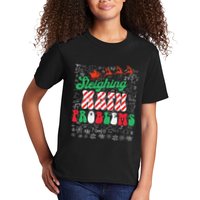 Chritmas Mathematics Teacher Student Sleighing Math Problems Kids T-Shirt