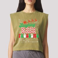 Chritmas Mathematics Teacher Student Sleighing Math Problems Garment-Dyed Women's Muscle Tee