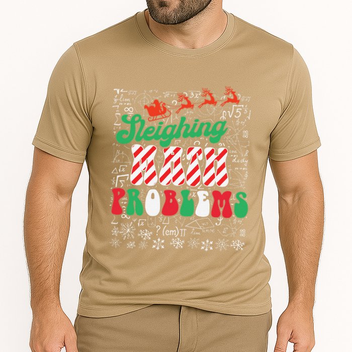 Chritmas Mathematics Teacher Student Sleighing Math Problems Performance Shirt