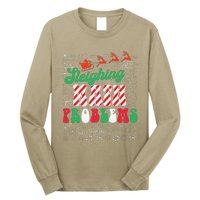 Chritmas Mathematics Teacher Student Sleighing Math Problems Long Sleeve Shirt