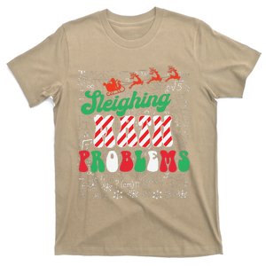 Chritmas Mathematics Teacher Student Sleighing Math Problems T-Shirt