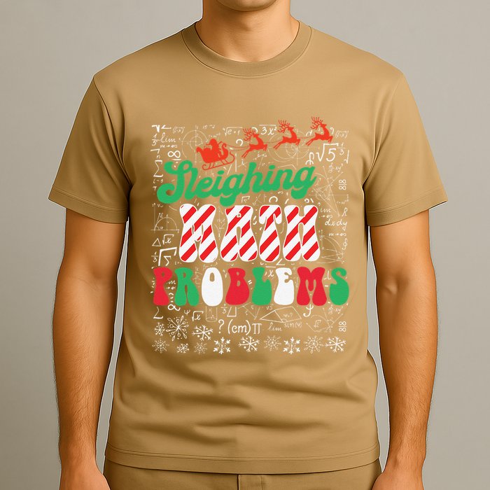 Chritmas Mathematics Teacher Student Sleighing Math Problems T-Shirt