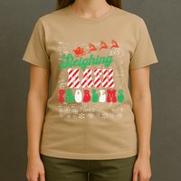 Chritmas Mathematics Teacher Student Sleighing Math Problems T-Shirt