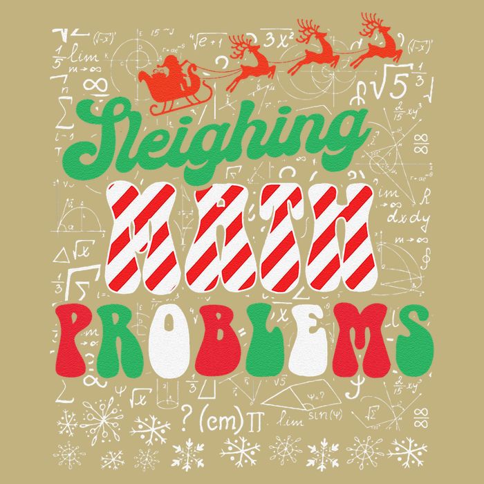 Chritmas Mathematics Teacher Student Sleighing Math Problems Magnet