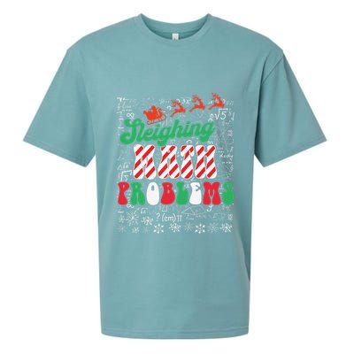 Chritmas Mathematics Teacher Student Sleighing Math Problems Sueded Cloud Jersey T-Shirt