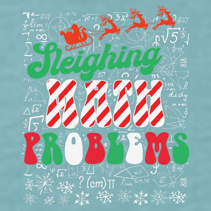 Chritmas Mathematics Teacher Student Sleighing Math Problems Sueded Cloud Jersey T-Shirt