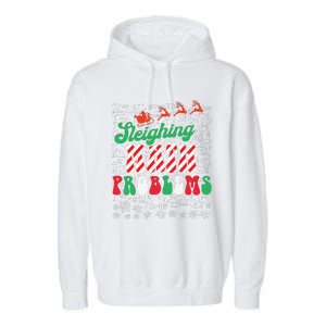 Chritmas Mathematics Teacher Student Sleighing Math Problems Garment-Dyed Fleece Hoodie