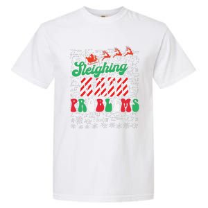 Chritmas Mathematics Teacher Student Sleighing Math Problems Garment-Dyed Heavyweight T-Shirt