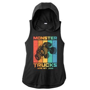 Cool Monster Trucks Are My Jam Ladies PosiCharge Tri-Blend Wicking Draft Hoodie Tank