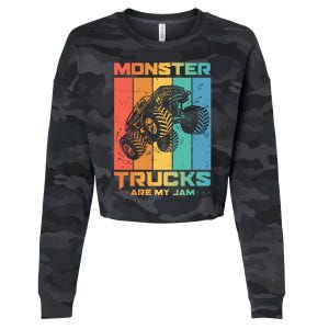 Cool Monster Trucks Are My Jam Cropped Pullover Crew