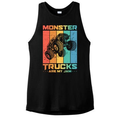 Cool Monster Trucks Are My Jam Ladies PosiCharge Tri-Blend Wicking Tank