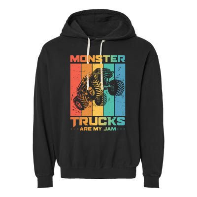 Cool Monster Trucks Are My Jam Garment-Dyed Fleece Hoodie