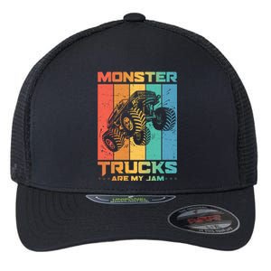 Cool Monster Trucks Are My Jam Flexfit Unipanel Trucker Cap