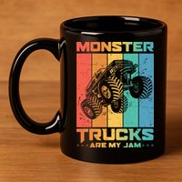 Cool Monster Trucks Are My Jam 11oz C Handle Ceramic Mug