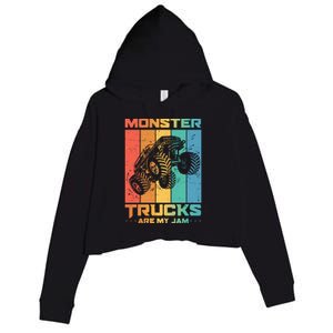 Cool Monster Trucks Are My Jam Crop Fleece Hoodie