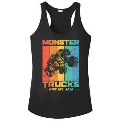 Cool Monster Trucks Are My Jam Ladies PosiCharge Competitor Racerback Tank