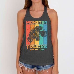 Cool Monster Trucks Are My Jam Women's Knotted Racerback Tank