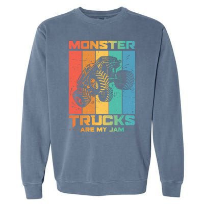 Cool Monster Trucks Are My Jam Garment-Dyed Sweatshirt