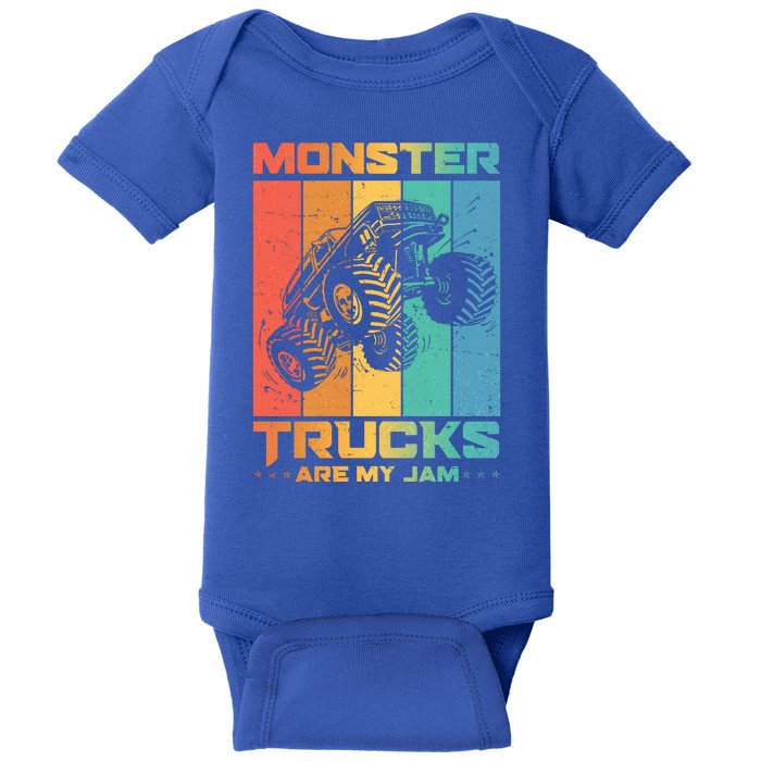 Cool Monster Trucks Are My Jam Baby Bodysuit