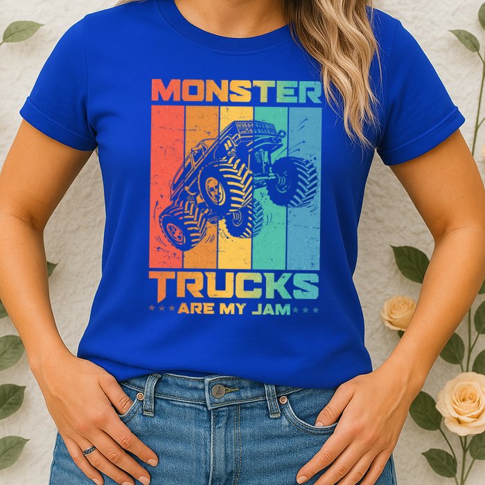 Cool Monster Trucks Are My Jam Womens T-Shirt