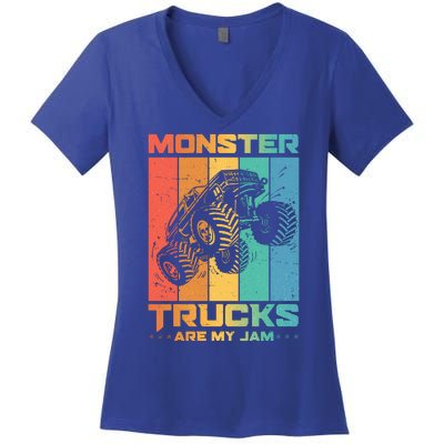 Cool Monster Trucks Are My Jam Women's V-Neck T-Shirt