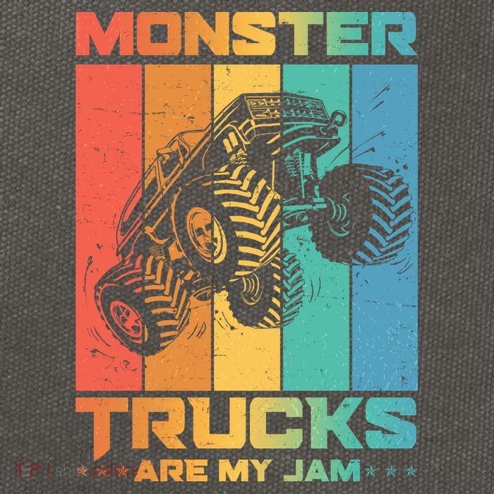 Cool Monster Trucks Are My Jam Cotton Canvas Backpack