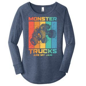 Cool Monster Trucks Are My Jam Women's Perfect Tri Tunic Long Sleeve Shirt