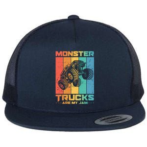 Cool Monster Trucks Are My Jam Flat Bill Trucker Hat