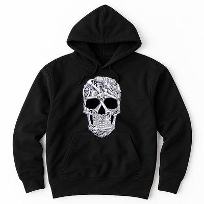 Car Mechanic Tools Skull Garage Halloween Costume Skeleton Hoodie
