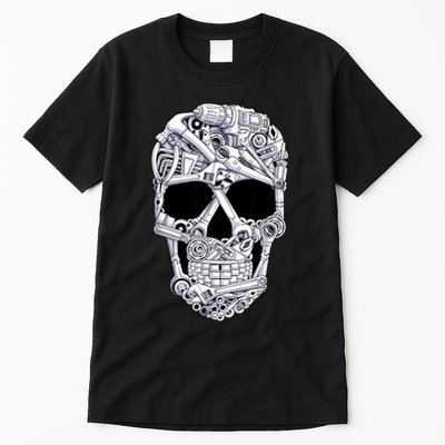 Car Mechanic Tools Skull Garage Halloween Costume Skeleton Tall T-Shirt