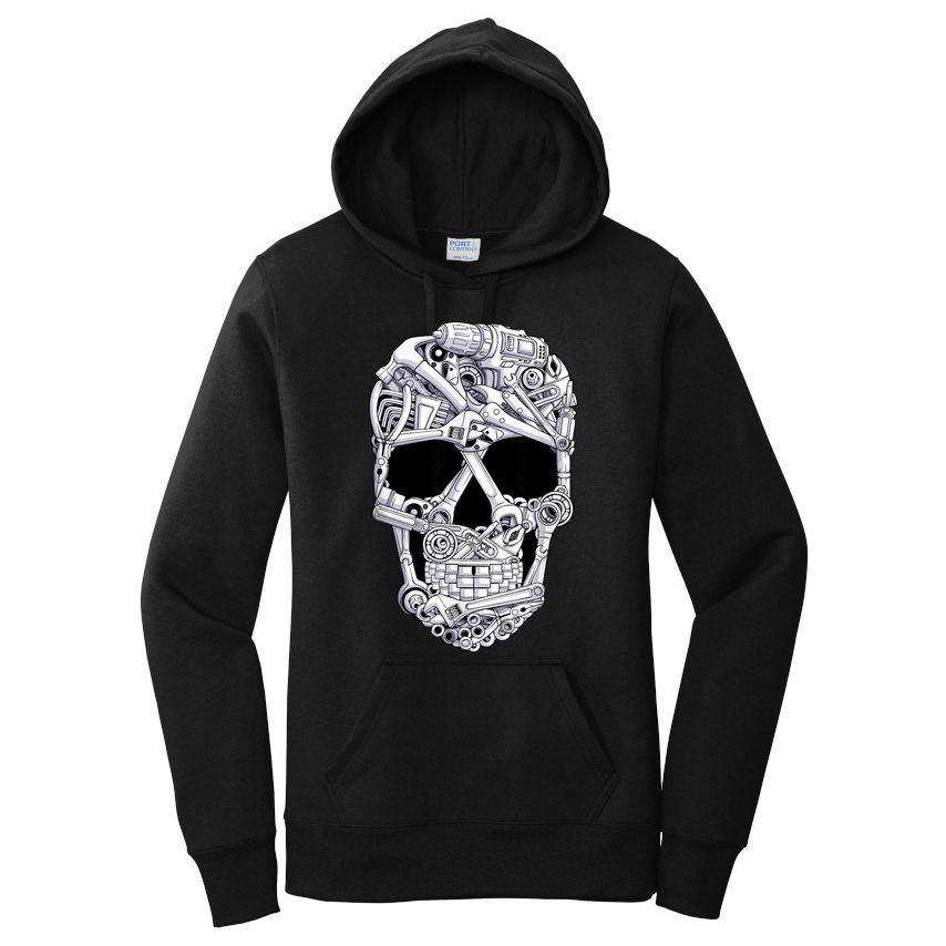 Car Mechanic Tools Skull Garage Halloween Costume Skeleton Women's Pullover Hoodie