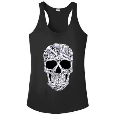 Car Mechanic Tools Skull Garage Halloween Costume Skeleton Ladies PosiCharge Competitor Racerback Tank