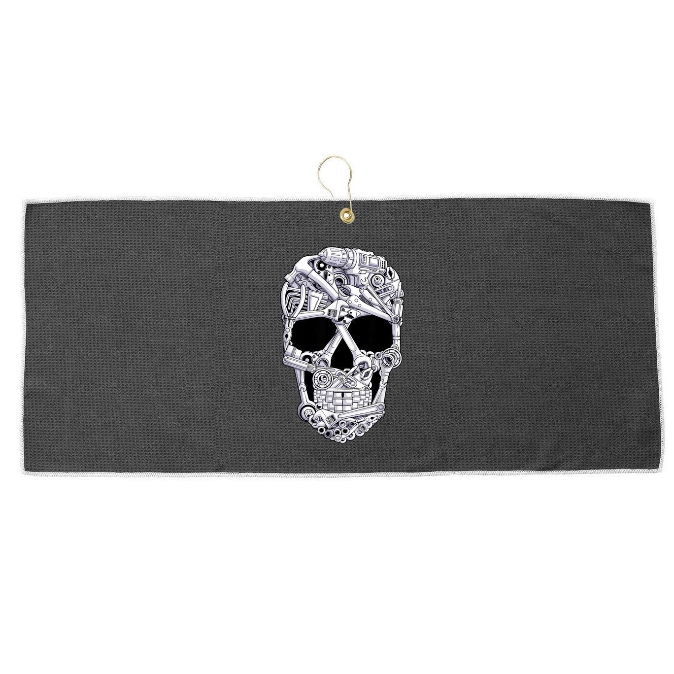 Car Mechanic Tools Skull Garage Halloween Costume Skeleton Large Microfiber Waffle Golf Towel