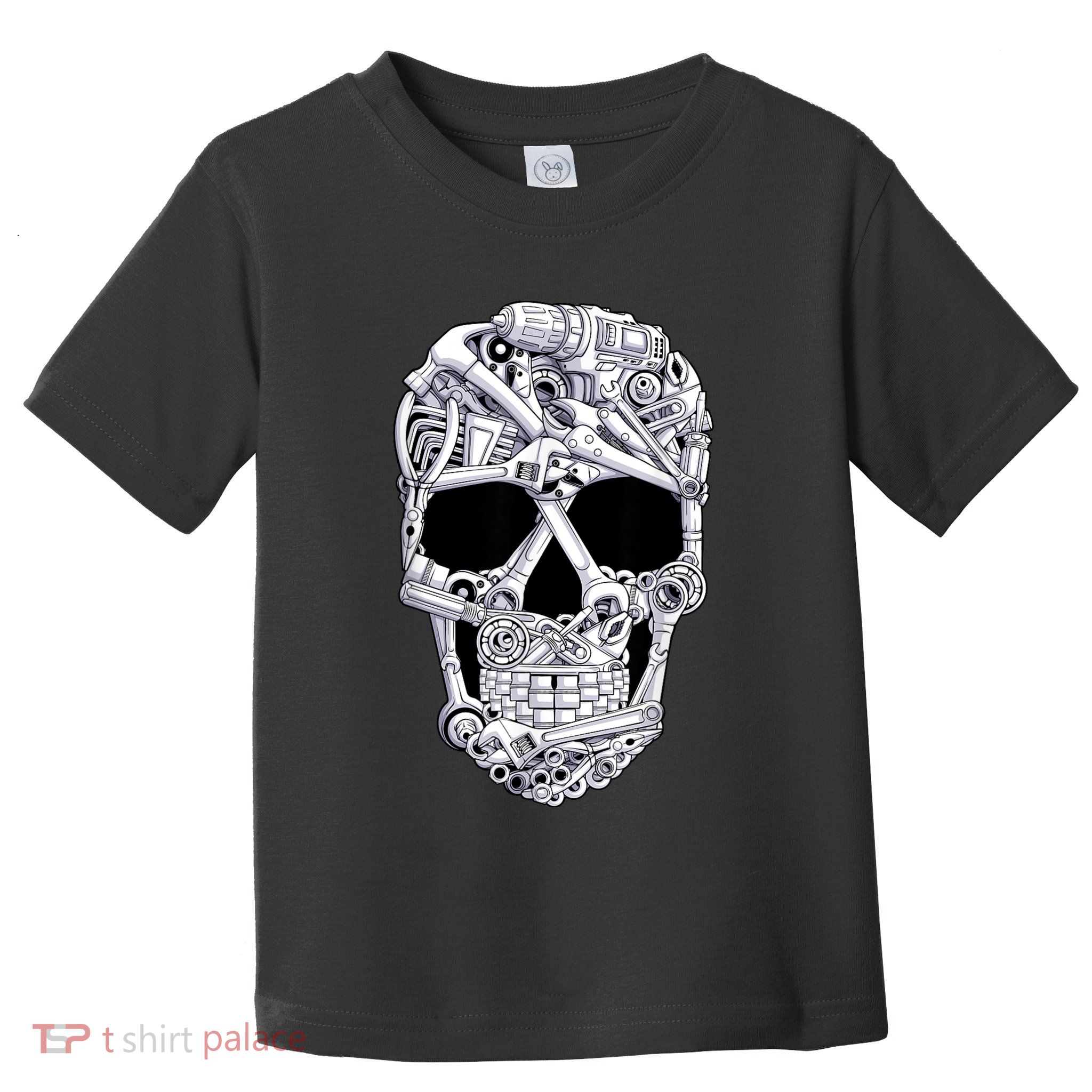Car Mechanic Tools Skull Garage Halloween Costume Skeleton Toddler T-Shirt
