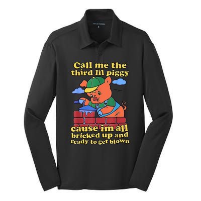 Call Me The Third Lil Piggy Silk Touch Performance Long Sleeve Polo